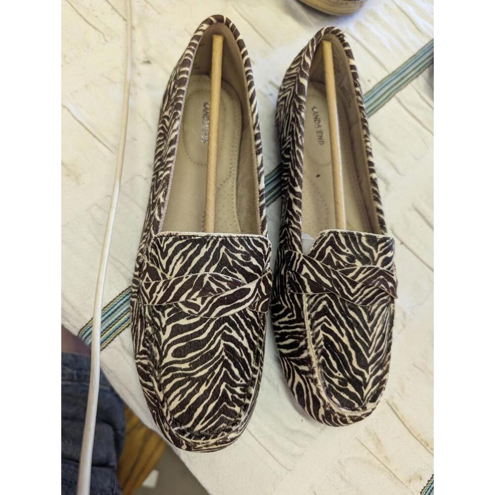 Land's End Women's Zebra Animal Print Loafers New Size 9